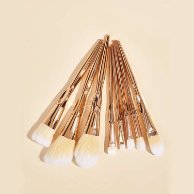 High quality 8PCS professional real private label quality high end profession natural hair makeup brush rose gold