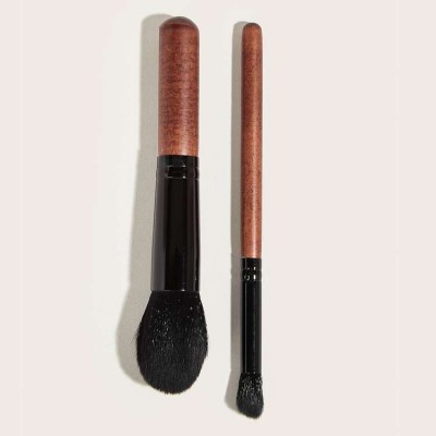 2pcs Wooden Handle Professional custom private label other makeup brushes cleaner set makeup brush